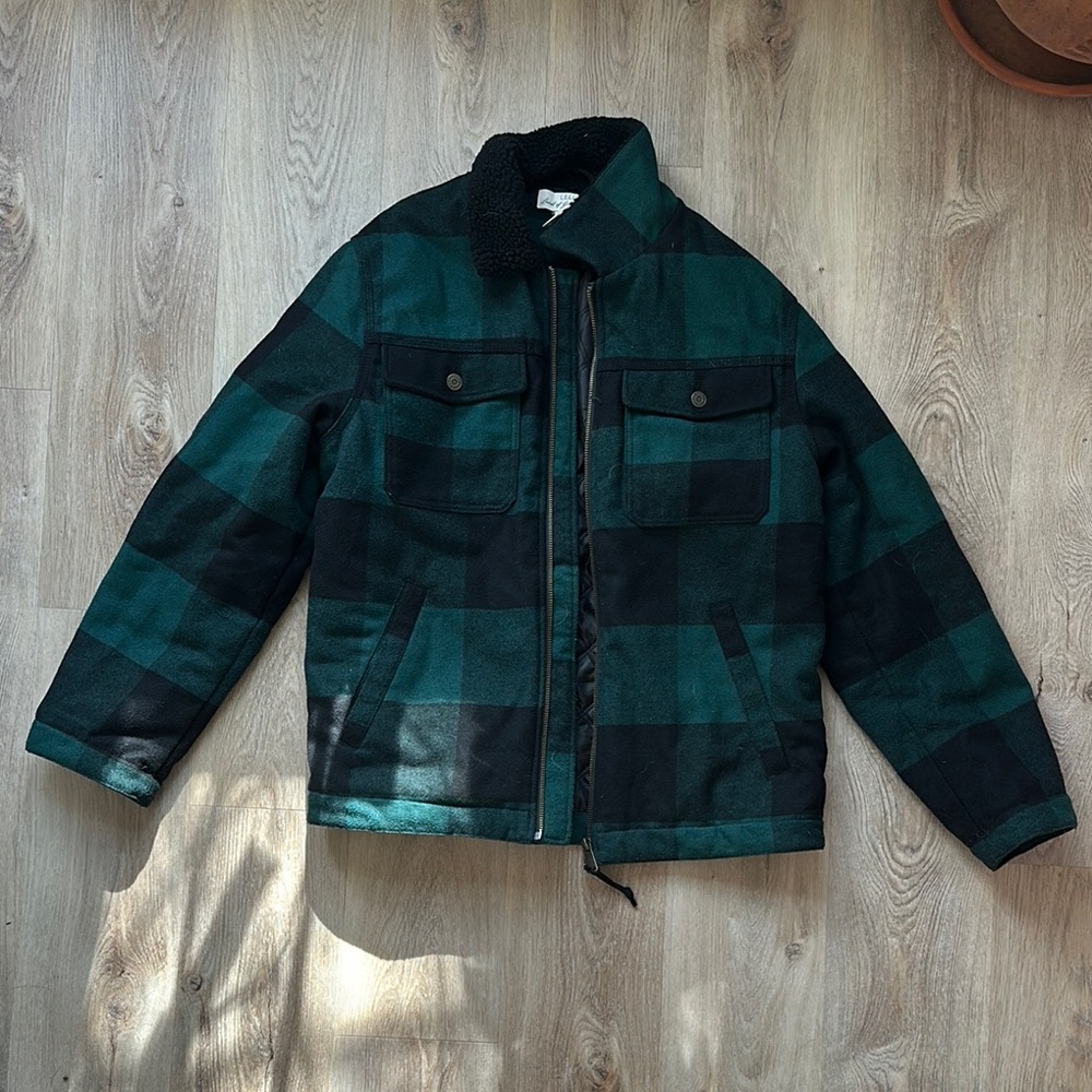 Green and Black Checkered Men's Jacket